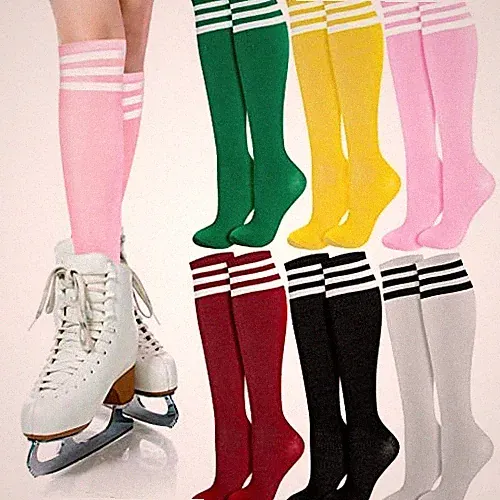 6 Pairs Soccer Fan Knee High Socks for Girls, Color Women Soccer Socks