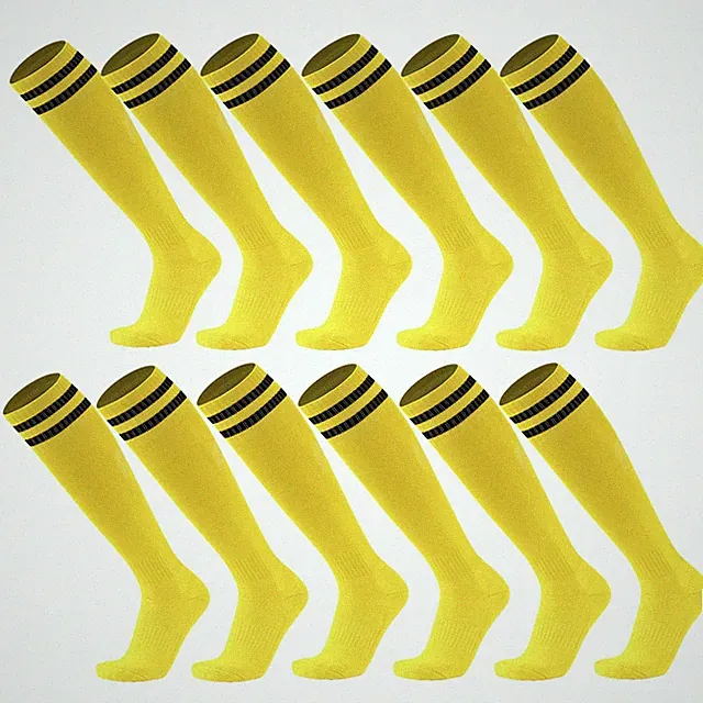 6 Pairs Soccer Socks Men Women Youth Team Sports Yellow