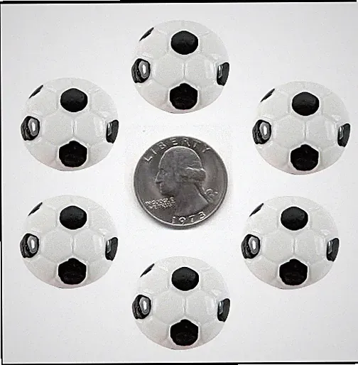 6 PC SOCCER BALL FUTBAL RESIN FLATBACK FLAT BACK RESINS