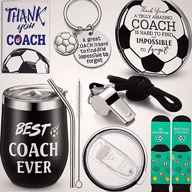 6 Pcs Soccer Coach Gifts Coach Appreciation Gift Set Include Stainless Steel...