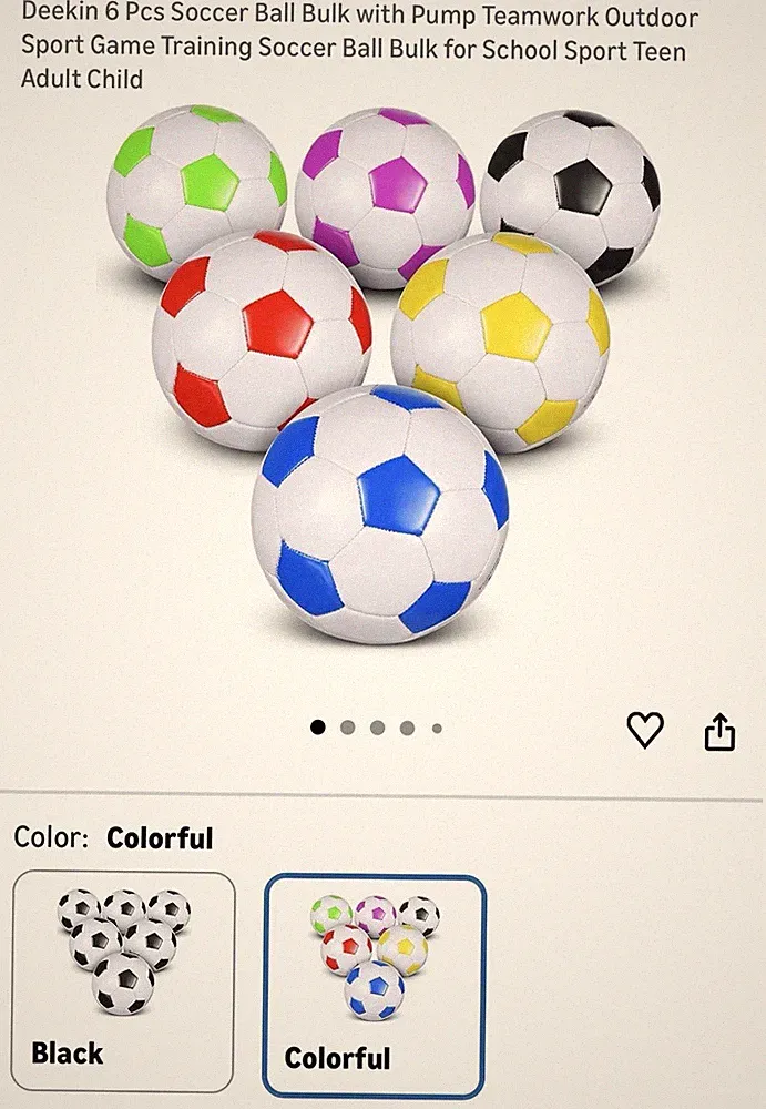6 Pcs Sz 4 Soccer Ball Bulk with Pump Teamwork Outdoor Sport Soccer Ball Bulk