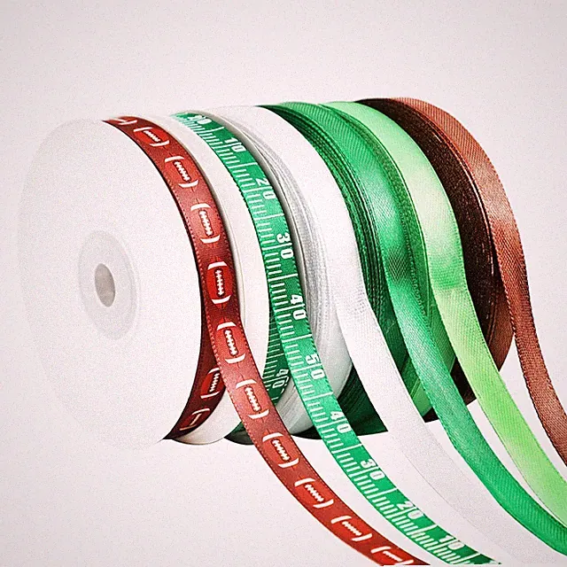 6 Rolls Football Ribbons Crafting Cheer Green Brown 3/8 Inch Bow Sports Ball