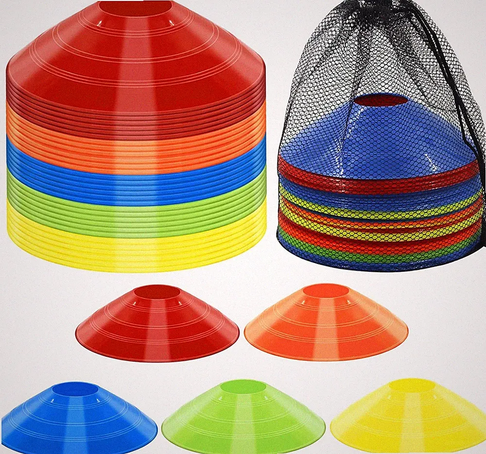 60/30 Pack Soccer Training Cones - Agility Cones with Carry Bag, Sturdy Disc Con