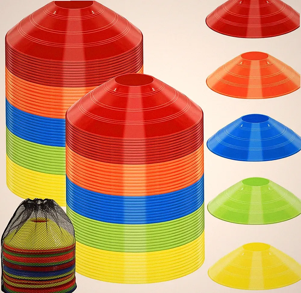 60/30 Pack Soccer Training Cones - Agility Cones with Carry Bag, Sturdy Disc Con