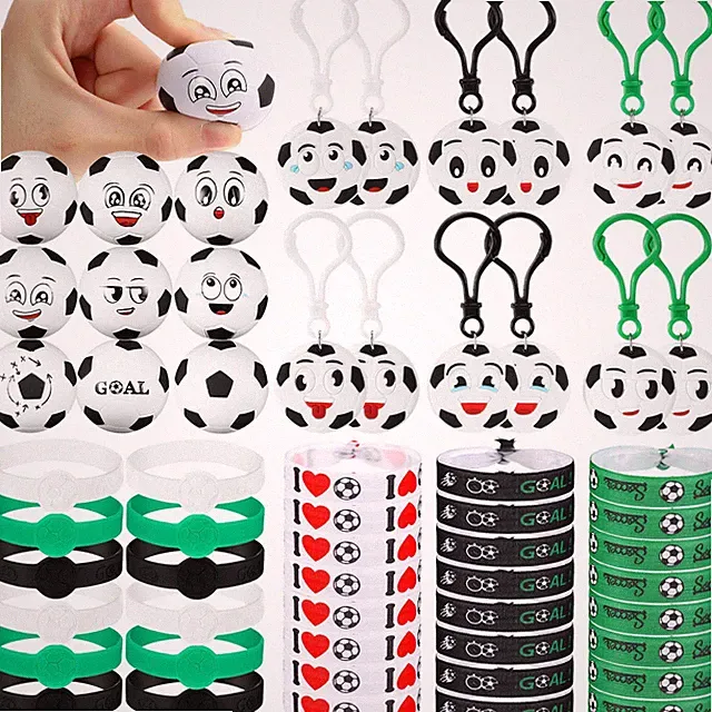60 Pcs Soccer Party Favors Include 12 Mini Foam Balls, 12 Silicone Bracelets,...