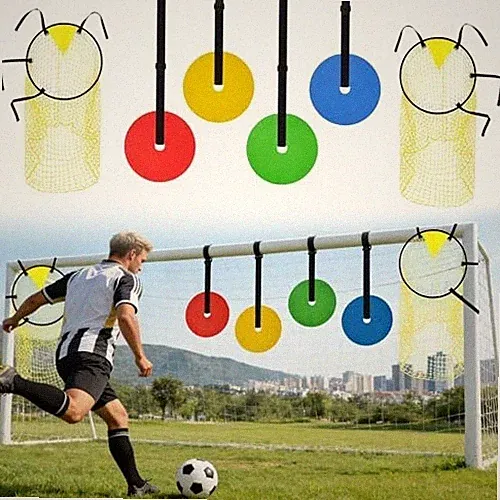6PCS Football Target Net Set Soccer Goal Corner Targets Adjustable Straps