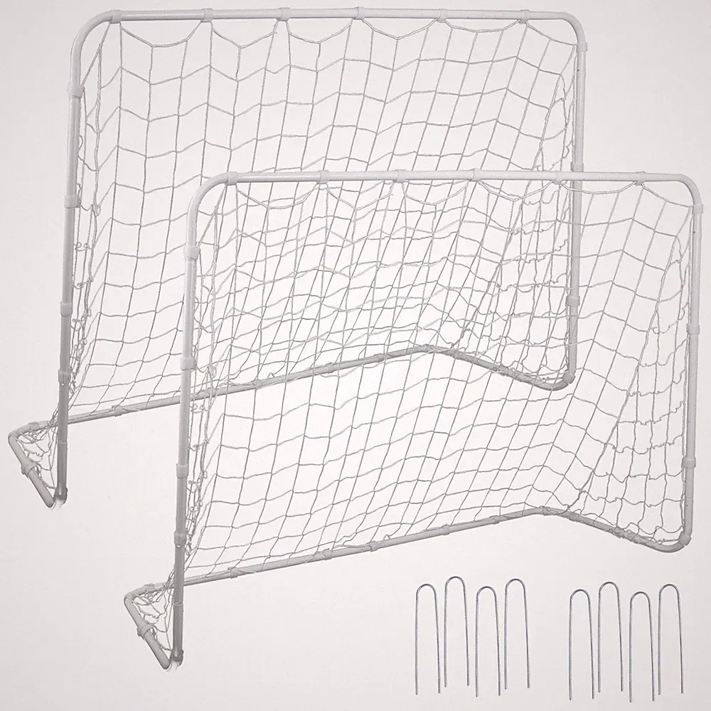 6x4 FT Post 2 Pack Soccer Goal Practice Football Net Steel Frame w/Durable Net