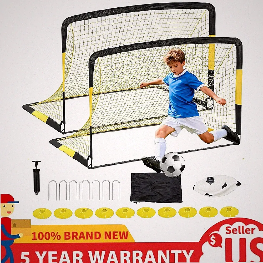 6x4 FT Soccer Goal Net Kids,Portable Football Soccer Goal Training for Backyard