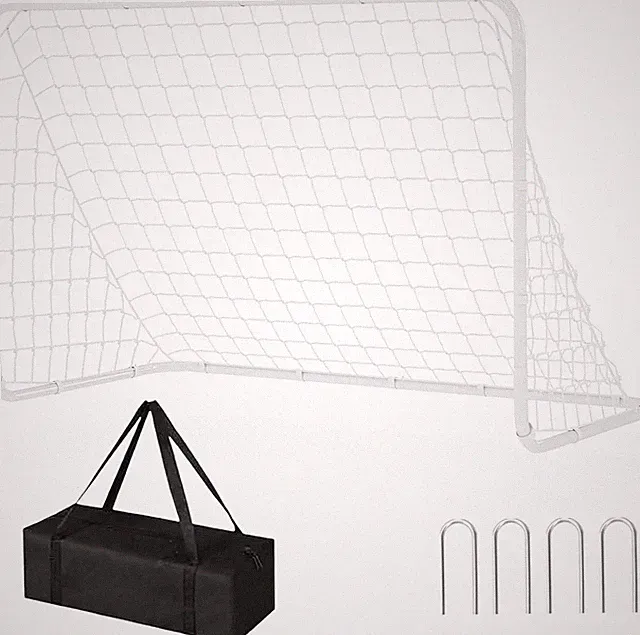 6x4 FT Soccer Goals for Backyard Steel Frame Soccer Net with Ground Stakes