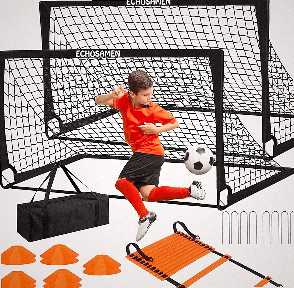 6X4 Kids Soccer Goals Set Of 2 Children's Yard Portable Net Training Equipment