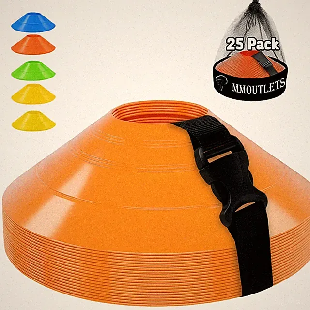 75/50/25 Pack, Pro-Grade Soccer Training Cones Set, Durable 7.5x2", Orange