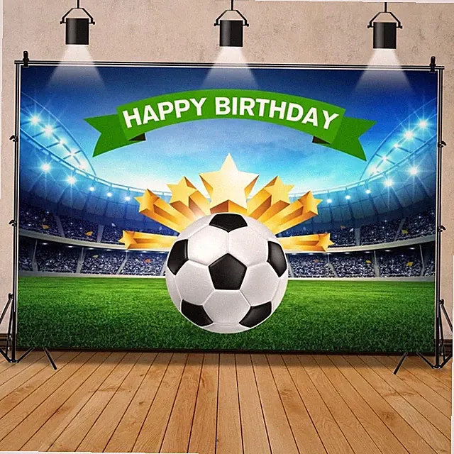 7x5ft Vinyl Soccer Birthday Photography Backdrop American Soccer Football Fie...