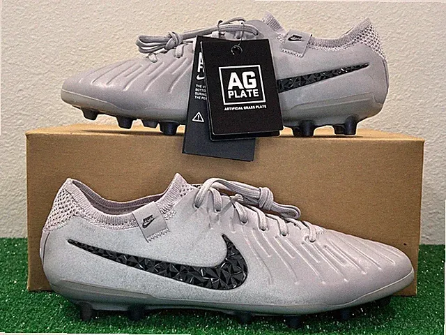 8.5 Men/10 Women - Nike Tiempo Legend 10 Elite AG Rising Gem Grey Soccer Cleats