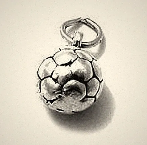 925 Sterling Silver 3D Soccer Ball Charm