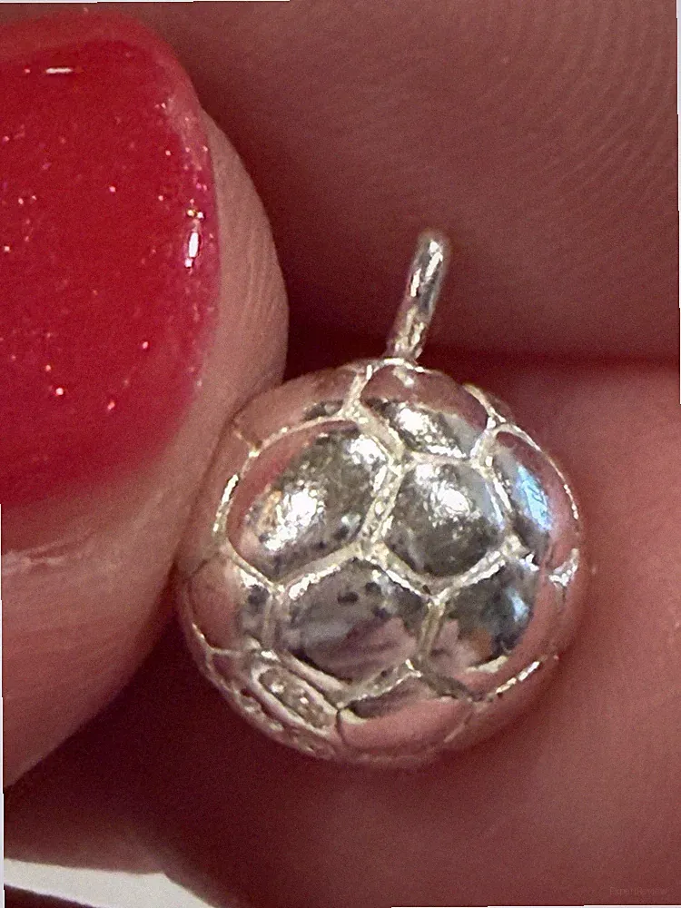 925 Sterling Silver Soccer Ball Charm 3.6 Grams