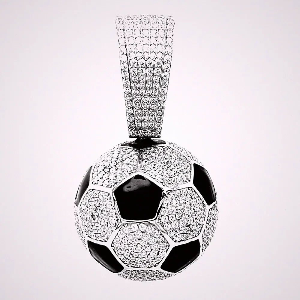 925 Sterling Silver Soccer Ball Charm Pendant