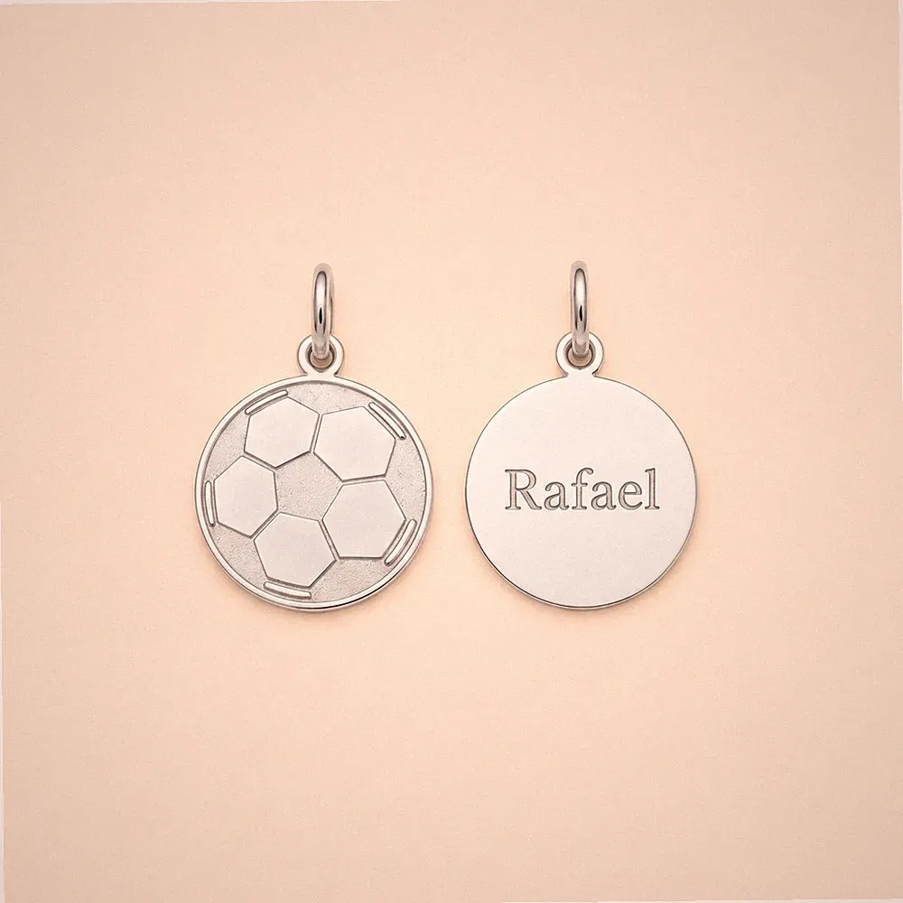 925 Sterling Silver Soccer Ball Pendant Necklace 20mm Solid Sport Charm
