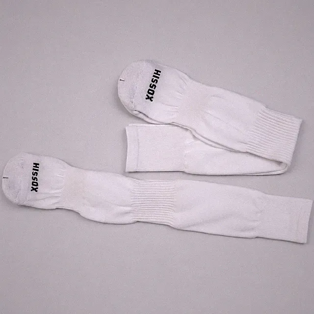 A0008-NEW 2-pk White Compression Soccer Socks Over The Calf Athletic Sports