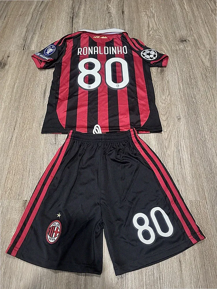 Ac Milan Soccer Jersey Ronaldinho #80 Size XS 4-5 Years Old For Kids BRAND NEW