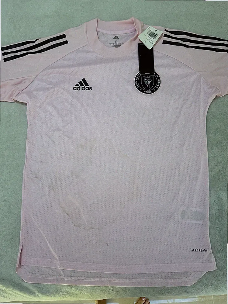 Addidas Inter Miami club futbol Pink Soccer Jersey Women’s Small Stained