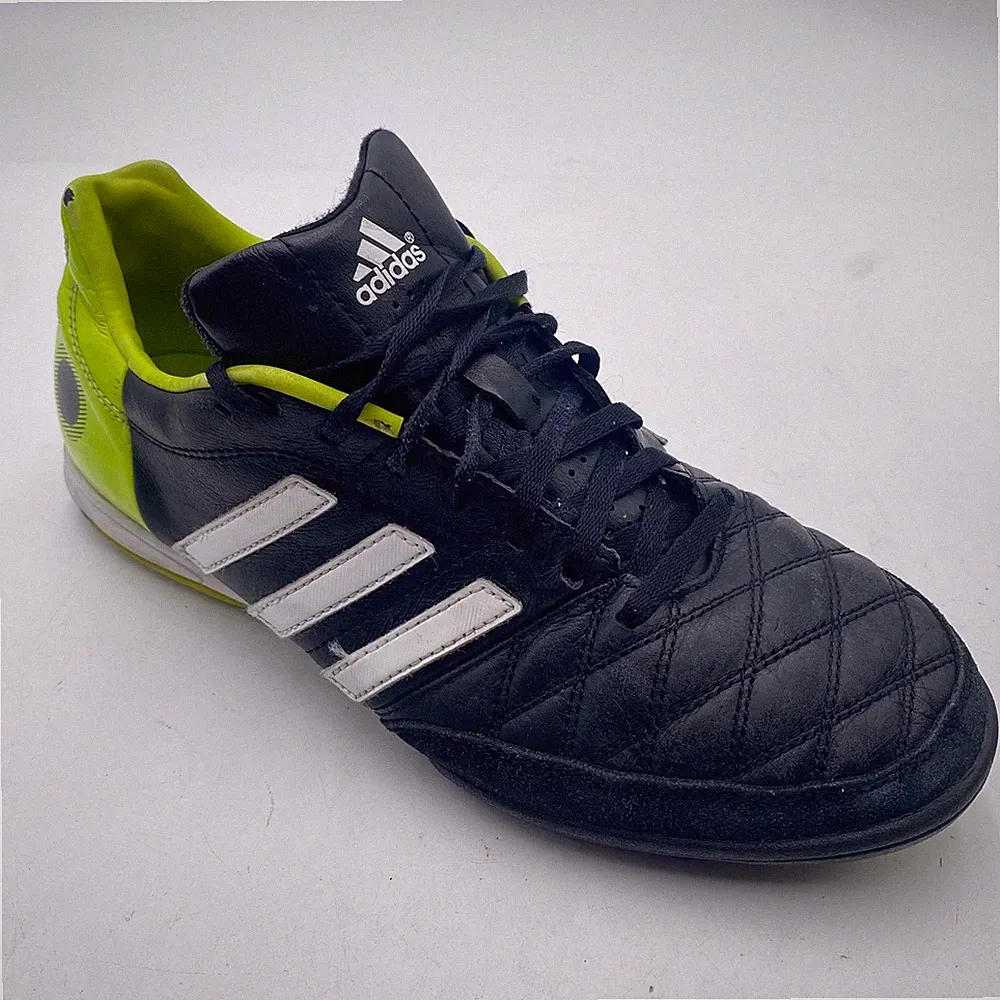 Adidas 11nova TF Soccer Cleats Mens 8 Black Lime F33098 Turf Training Shoes