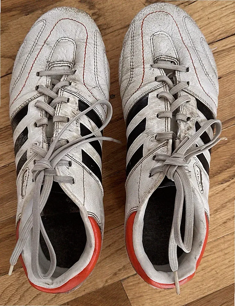 Adidas 11pro White Orange Black Leather Football Soccer Cleats US 7 EU 40