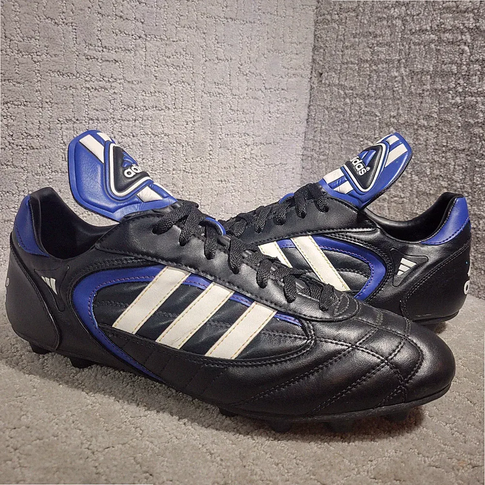 Adidas 1998 JBC Men's Size 13.5 Black Leather Soccer Cleats Vintage Shoes 045465