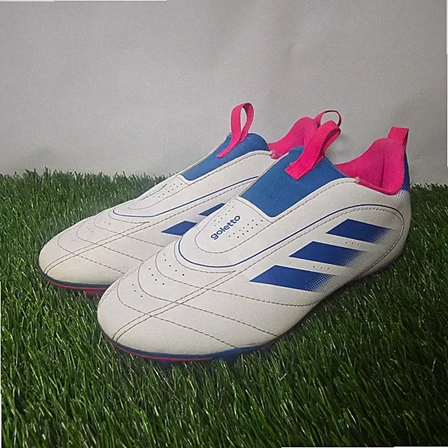 Adidas 2.5 White Blue Pink Soccer Cleats Kids Goletto Laceless Style Sport