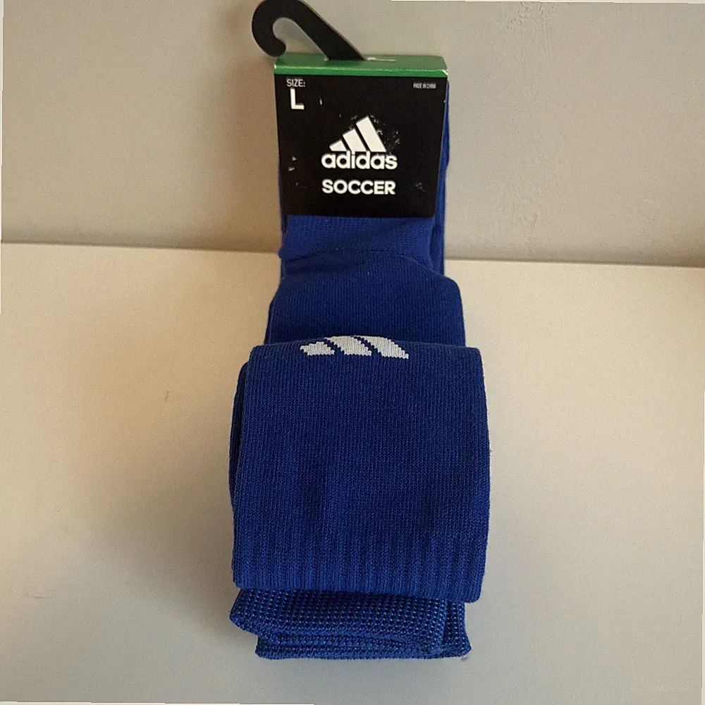 Adidas 2 Pack Soccer Socks Royal Blue Basic Over Calf Men’s Size Large