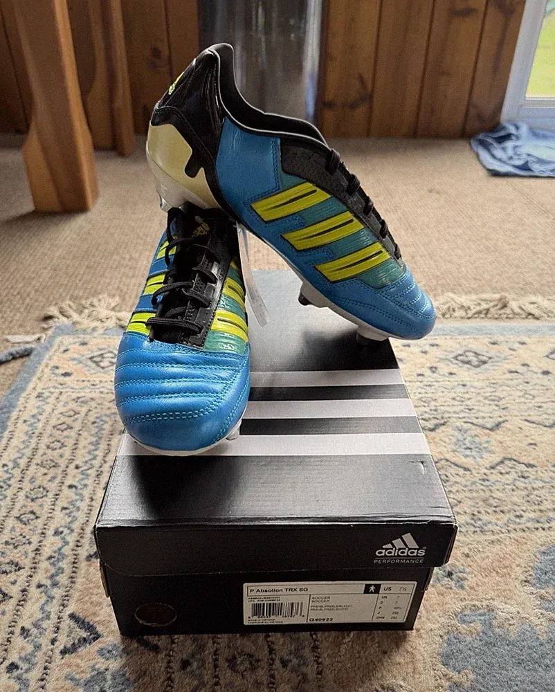 adidas 2011 P Absolion TRX SG Soccer Cleats Blue/Yellow US 7.5 Wide G40922