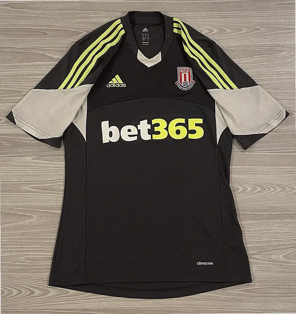 Adidas 2013/14 Stoke City Away Soccer Football Jersey Grey Men’s Size Small