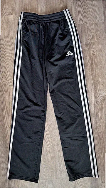 Adidas 3‑Stripes Track Pants Boys Youth Size Large 14-16 Black White Stripes