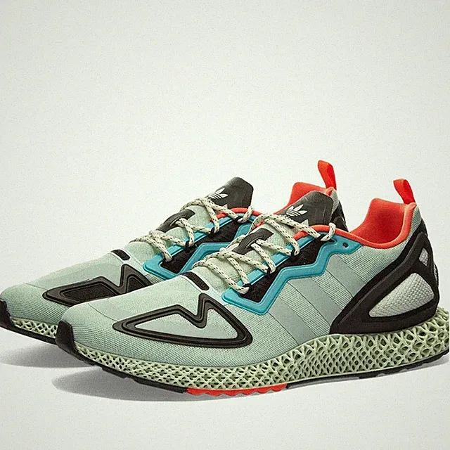 Adidas 4D US 9.5 Men's Green Black Blue Orange 3D Rare Retro ZX 2K FV8500 New