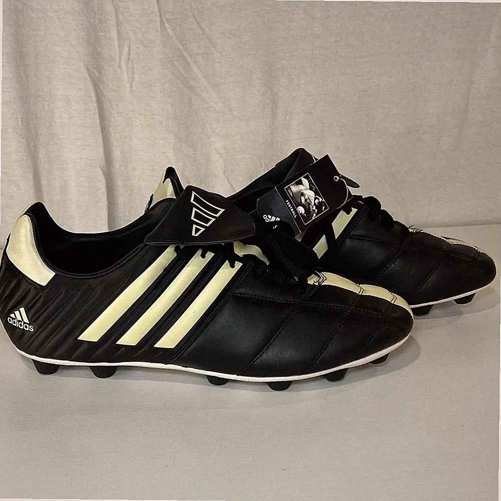 Adidas 7406 TRX Hard Ground Soccer Cleats Mens 12.5 Black Vintage Missing Insole