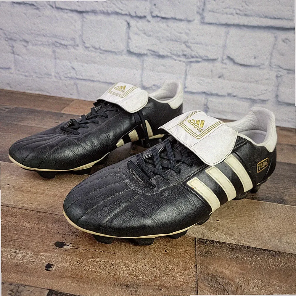 ADIDAS 7406 XTRX SG Blue Leather Vintage Mens Soccer Cleats Football Size US 12