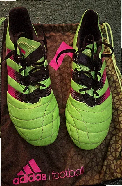 Adidas ACE 16.1 FG/AG Leather Men's Soccer Cleats Green US 9 Excellent Condition