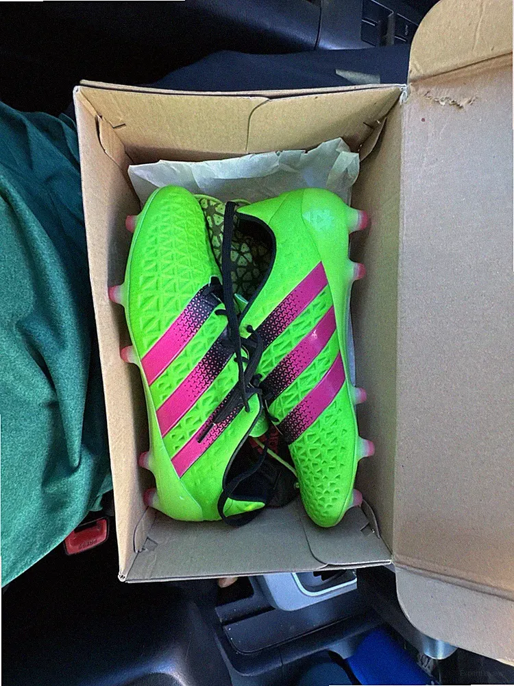 Adidas Ace 16.1 FG/AG Solar Green Shock Pink Soccer Cleats – Rare Colorway