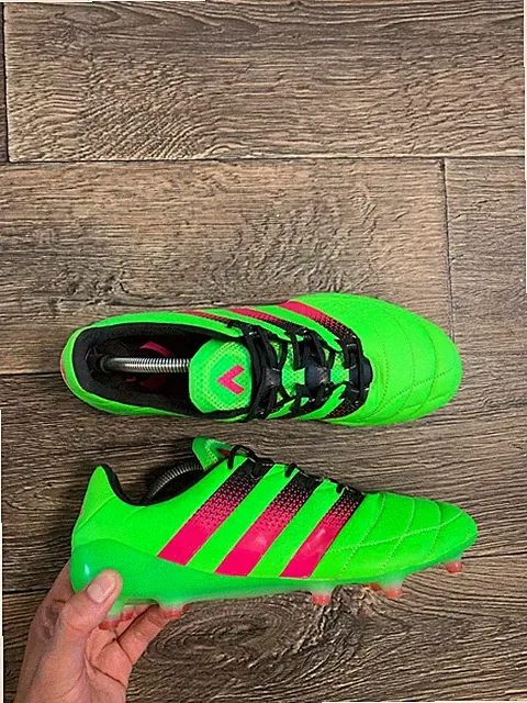 ADIDAS ACE 16.1 FG green soccer cleats boots LEATHER AF5099 uk10,5 us11 eu45 1/3