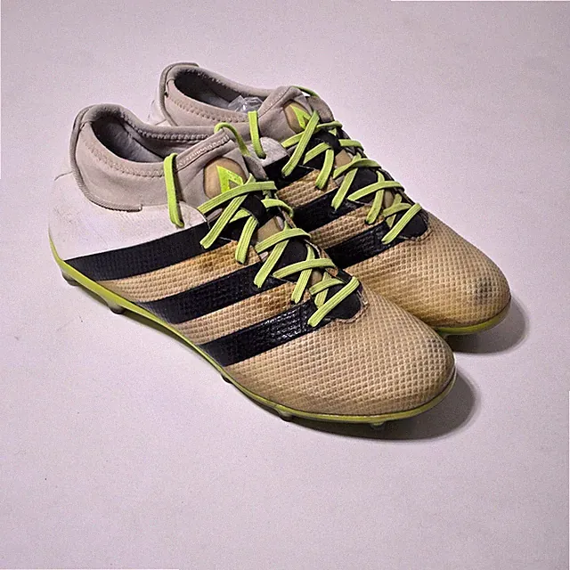 Adidas Ace 16.3 Primemesh FG/AG Womens US 8 Gold White Striped Soccer Cleats