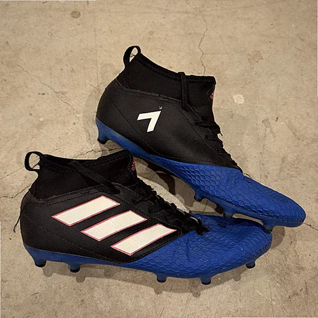 Adidas Ace 17.3 Black/Blue Prime Mesh FG Soccer Cleats Boot Size 6 BA8505