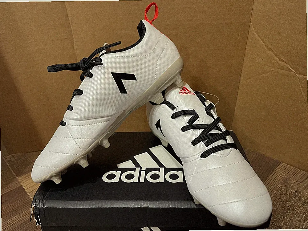 ADIDAS ACE 17.4 FG Soccer Cleats White/Black/Red Women's Size 5.5 BA8558 NEW