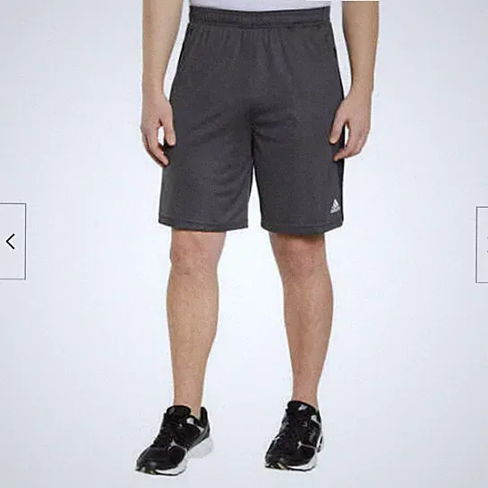 Adidas Active 3 Stripe Drawstring Shorts Zipper Pockets(GREY/NAVY/BLK,SMALL)NWT