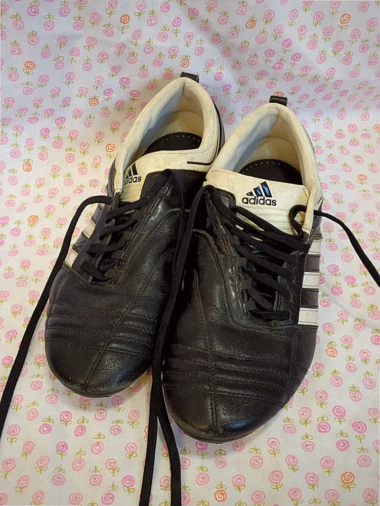 Adidas AdiNova 2009 Leather Black White Soccer Cleats Football Men's 7.5