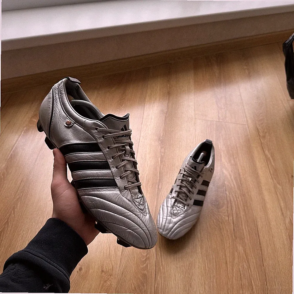 Adidas Adipure 1 FG Silver Football Soccer Leather Cleats US13.5 UK 13 Mens
