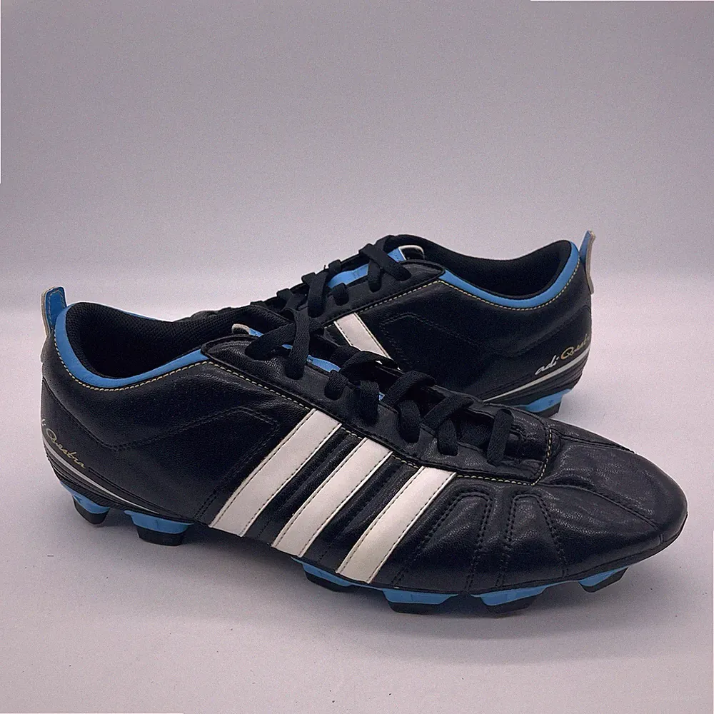 Adidas AdiQuestra IV MG G40715 Men's Size 12 Soccer Cleats Black Blue Athletic
