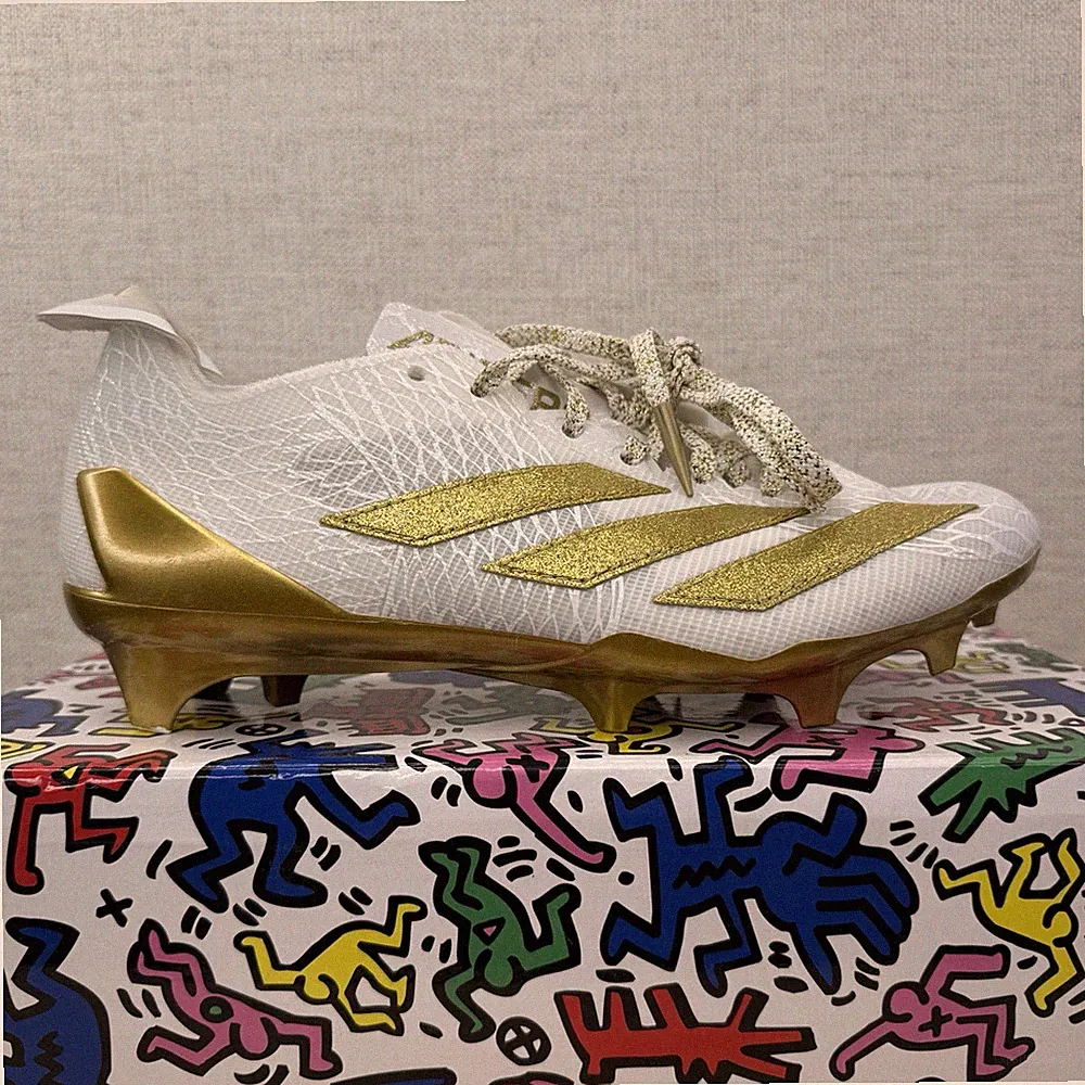 adidas adizero Electric Men's JH6254 Soccer Cleats White/Gold Size 5/Women 6.5