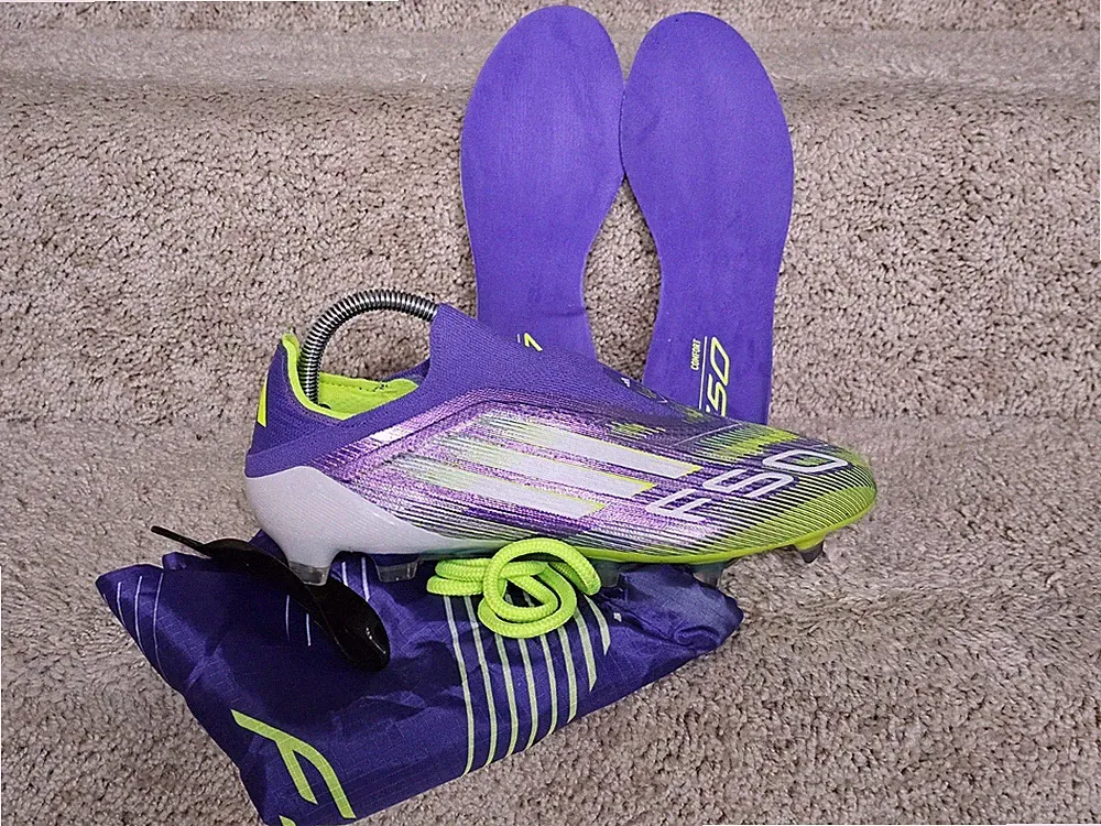 Adidas Adizero F50 Elite Laceless FG Radiant Blaze Soccer Cleats JH7628 Sz 7.5