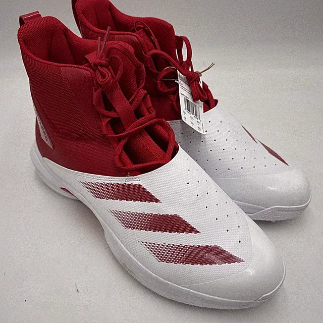 Adidas Adizero Football Cleats Mens 14 Chaos White Red Lineman Lace Up