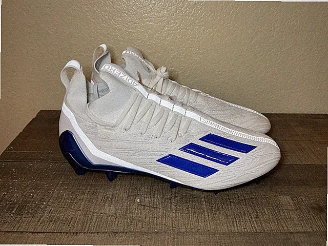 Adidas Adizero Primeknit Football Cleats White Blue (GV9621) Size 14 Men
