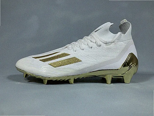 adidas Adizero Primeknit Football Cleats White Gold GX5100 Men Size 14